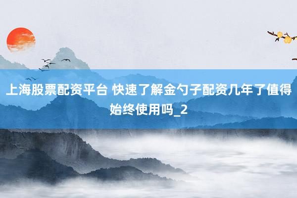 上海股票配资平台 快速了解金勺子配资几年了值得始终使用吗_2